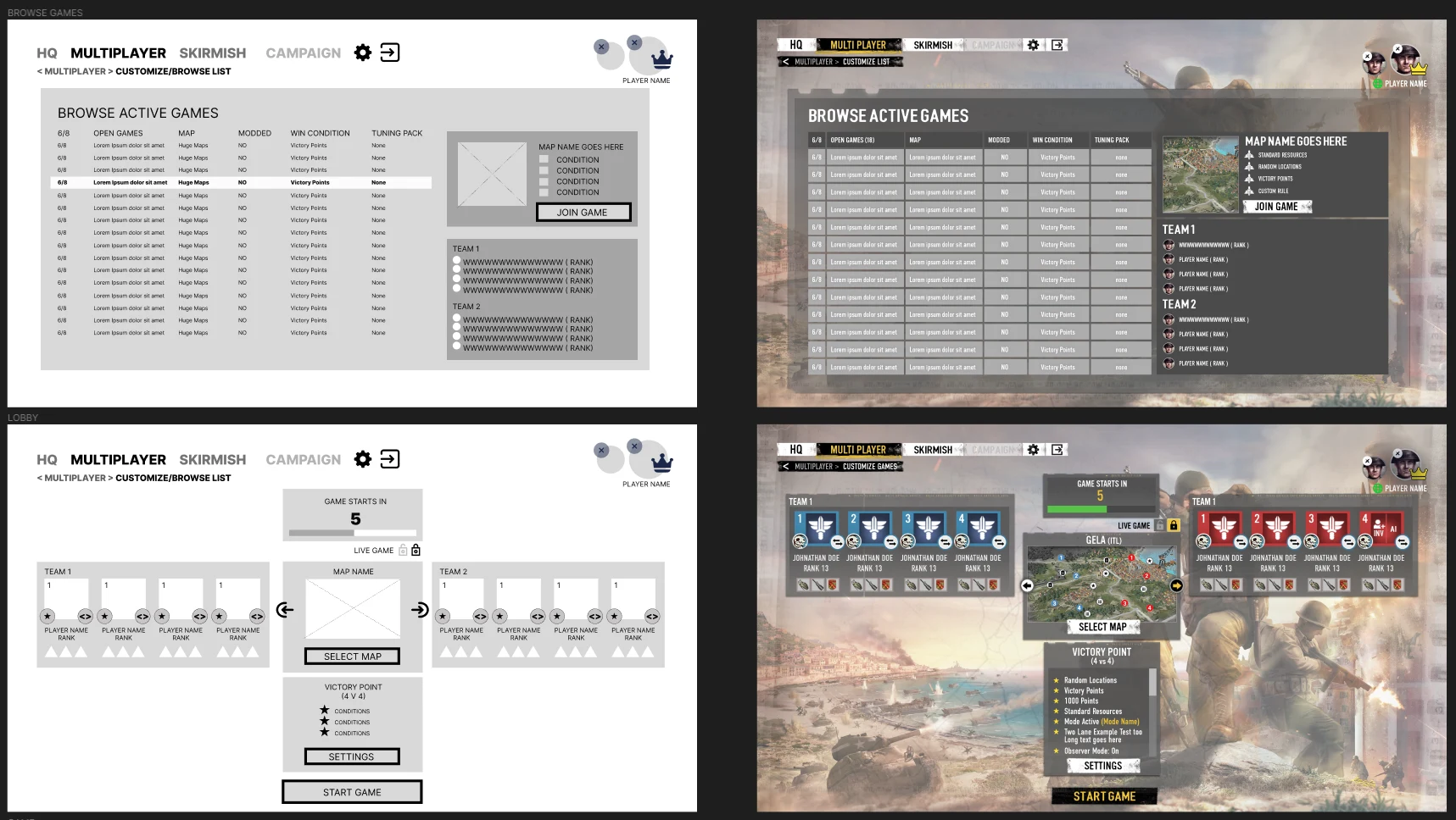 Into the multiplayer experience — selected design work